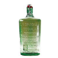 La Gritona tequila. Tequila in a green bottle